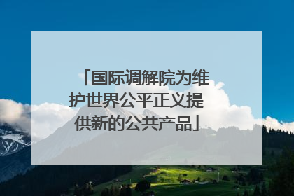 国际调解院为维护世界公平正义提供新的公共产品
