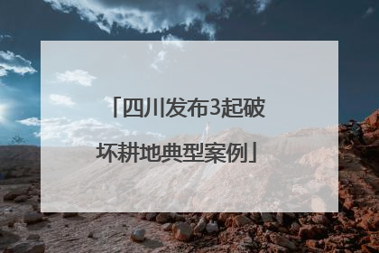四川发布3起破坏耕地典型案例