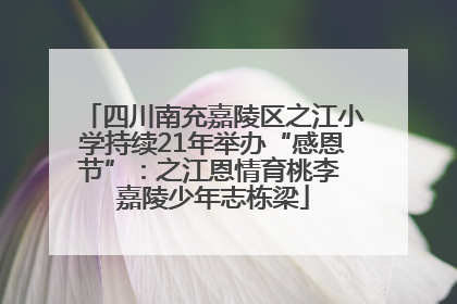 四川南充嘉陵区之江小学持续21年举办“感恩节”：之江恩情育桃李 嘉陵少年志栋梁