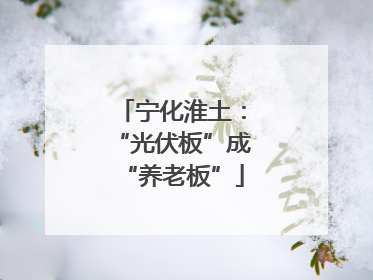 宁化淮土：“光伏板”成“养老板”