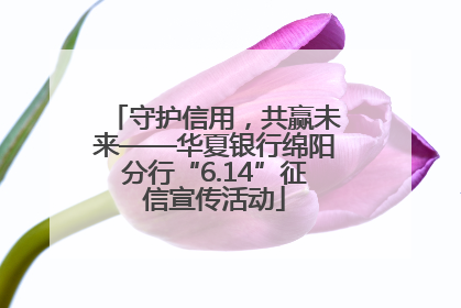 守护信用，共赢未来——华夏银行绵阳分行“6.14”征信宣传活动