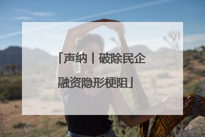 声纳丨破除民企融资隐形梗阻