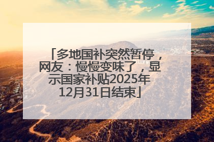 多地国补突然暂停，网友：慢慢变味了，显示国家补贴2025年12月31日结束