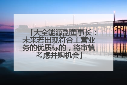 大全能源副董事长：未来若出现符合主营业务的优质标的，将审慎考虑并购机会