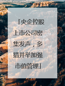 央企控股上市公司密集发声，多措并举加强市值管理