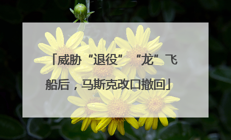 威胁“退役”“龙”飞船后，马斯克改口撤回