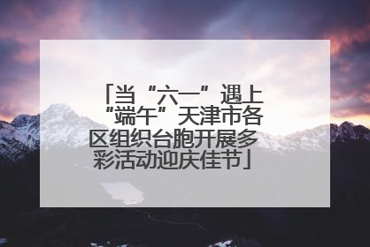 当“六一”遇上“端午”天津市各区组织台胞开展多彩活动迎庆佳节
