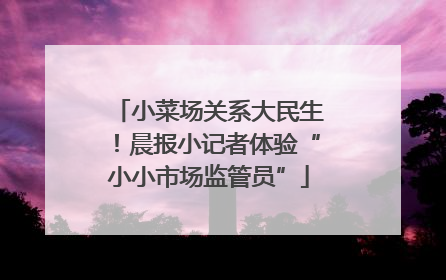 小菜场关系大民生！晨报小记者体验“小小市场监管员”