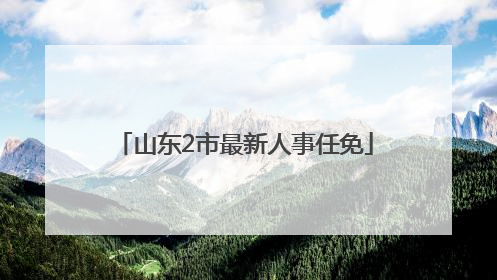 山东2市最新人事任免