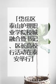 岱岳区 泰山护理职业学院校城融合暨书记、区长高校行活动在泰安举行