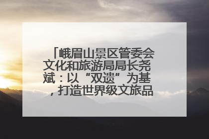 峨眉山景区管委会文化和旅游局局长尧斌：以“双遗”为基，打造世界级文旅品牌与国际典范