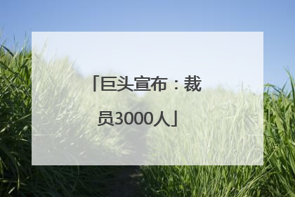 巨头宣布：裁员3000人