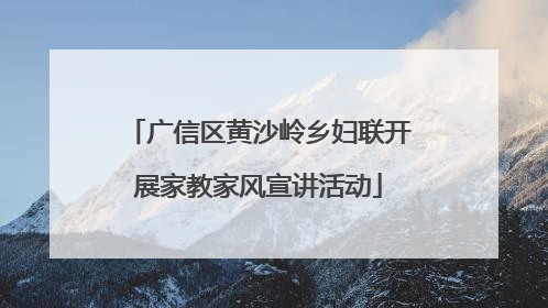 广信区黄沙岭乡妇联开展家教家风宣讲活动