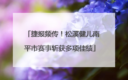 捷报频传！松溪健儿南平市赛事斩获多项佳绩