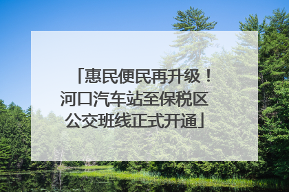惠民便民再升级！河口汽车站至保税区公交班线正式开通