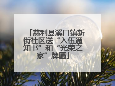 慈利县溪口镇新街社区送“入伍通知书”和“光荣之家”牌匾