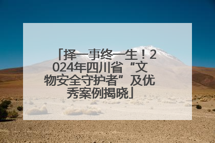 择一事终一生！2024年四川省“文物安全守护者”及优秀案例揭晓