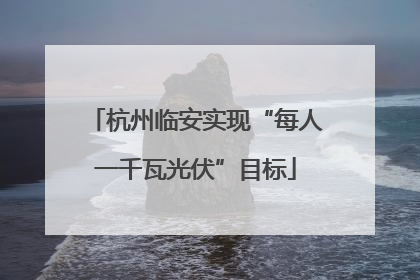 杭州临安实现“每人一千瓦光伏”目标