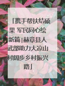 携手帮扶结硕果 军民同心绘新篇∣赫章县人武部助力大凉山村阔步乡村振兴路