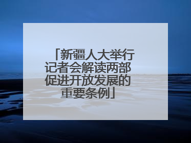 新疆人大举行记者会解读两部促进开放发展的重要条例