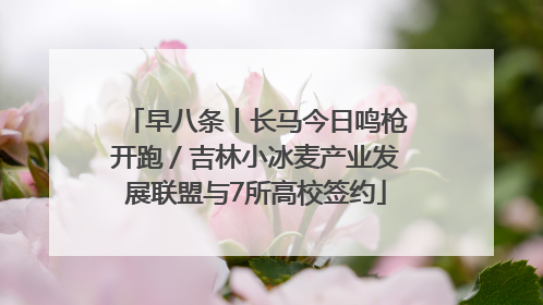 早八条丨长马今日鸣枪开跑／吉林小冰麦产业发展联盟与7所高校签约