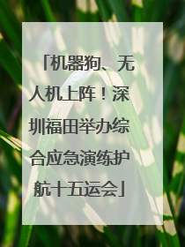 机器狗、无人机上阵！深圳福田举办综合应急演练护航十五运会
