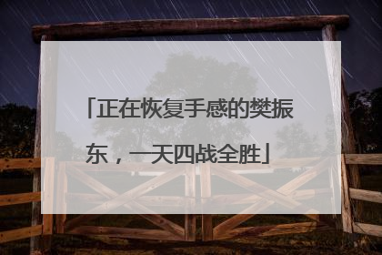 正在恢复手感的樊振东，一天四战全胜