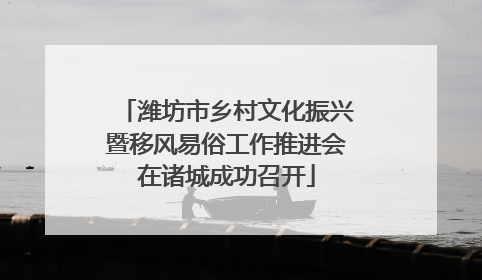 潍坊市乡村文化振兴暨移风易俗工作推进会在诸城成功召开