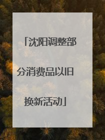 沈阳调整部分消费品以旧换新活动