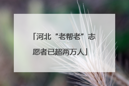 河北“老帮老”志愿者已超两万人