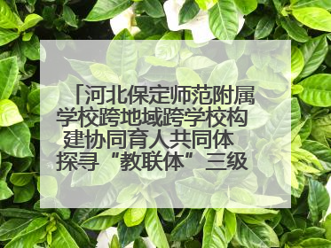 河北保定师范附属学校跨地域跨学校构建协同育人共同体 探寻“教联体”三级进阶之路