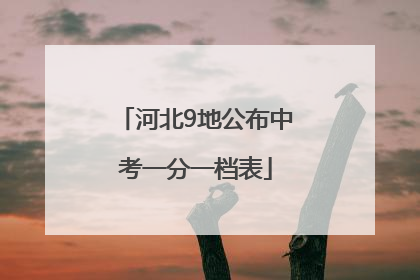 河北9地公布中考一分一档表