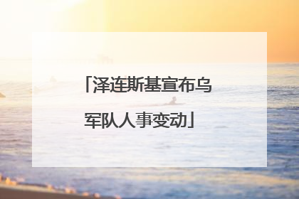 泽连斯基宣布乌军队人事变动