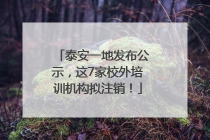 泰安一地发布公示，这7家校外培训机构拟注销！