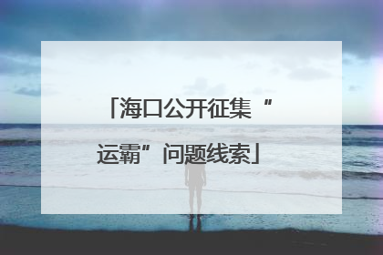 海口公开征集“运霸”问题线索