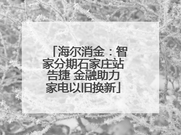 海尔消金：智家分期石家庄站告捷 金融助力家电以旧换新