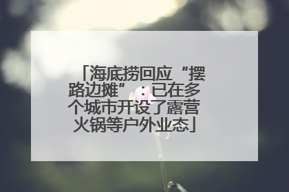 海底捞回应“摆路边摊”：已在多个城市开设了露营火锅等户外业态