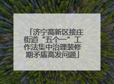 济宁高新区接庄街道“五个一”工作法集中治理装修期矛盾高发问题