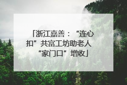 浙江嘉善：“连心扣”共富工坊助老人“家门口”增收
