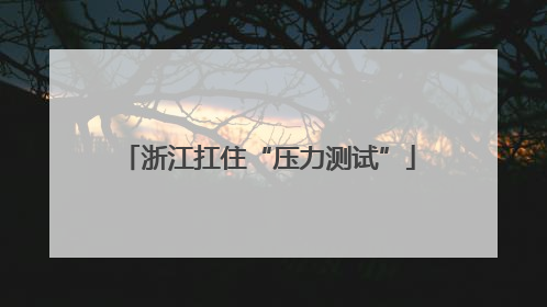 浙江扛住“压力测试”
