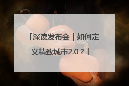 深读发布会｜如何定义精致城市2.0？