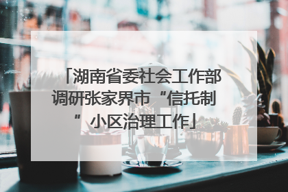 湖南省委社会工作部调研张家界市“信托制”小区治理工作