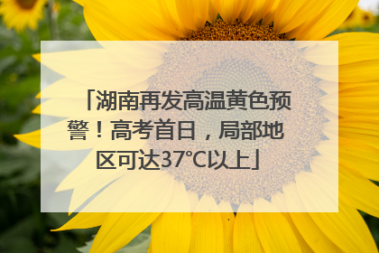 湖南再发高温黄色预警!高考首日,局部地区可达37℃以上