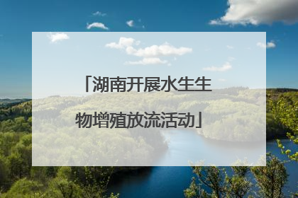 湖南开展水生生物增殖放流活动