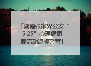 湖南张家界公安“5·25”心理健康周活动温暖警营