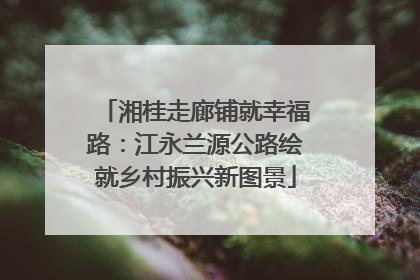 湘桂走廊铺就幸福路：江永兰源公路绘就乡村振兴新图景