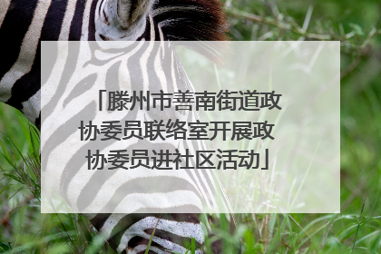 滕州市善南街道政协委员联络室开展政协委员进社区活动