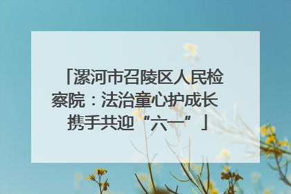 漯河市召陵区人民检察院：法治童心护成长 携手共迎“六一”