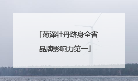 菏泽牡丹跻身全省品牌影响力第一