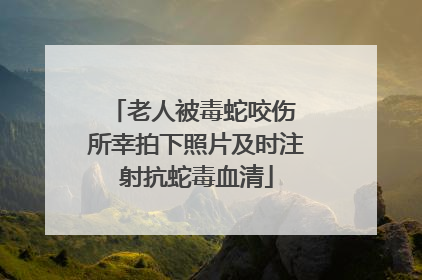 老人被毒蛇咬伤 所幸拍下照片及时注射抗蛇毒血清